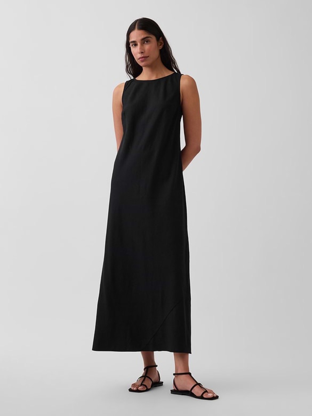 Lena Black Sleeveless Maxi Dress